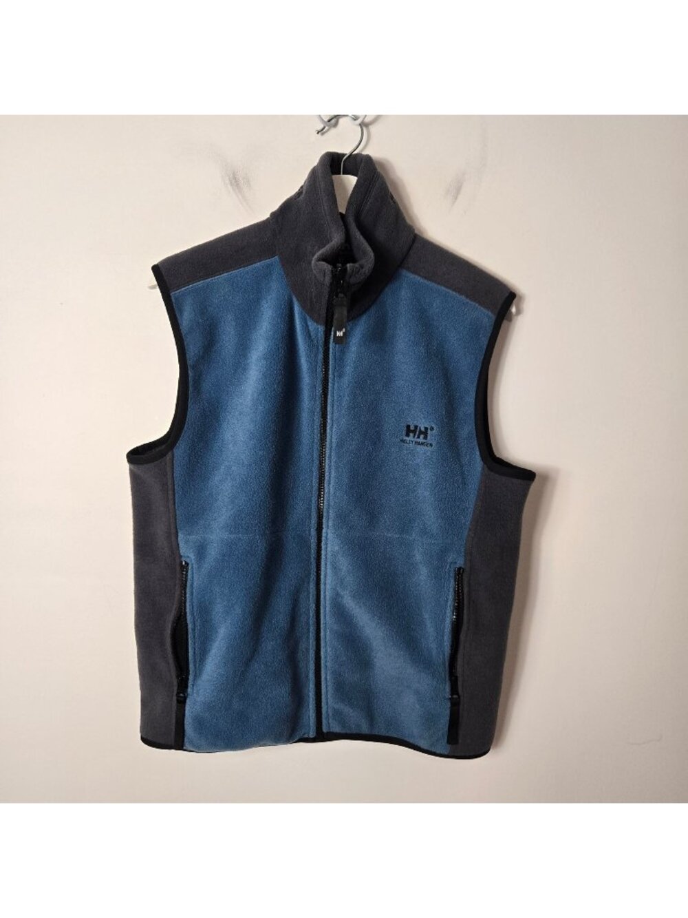 Helly Hansen Full-Zip Fleece Vest Blue Gray Embroidered Logo